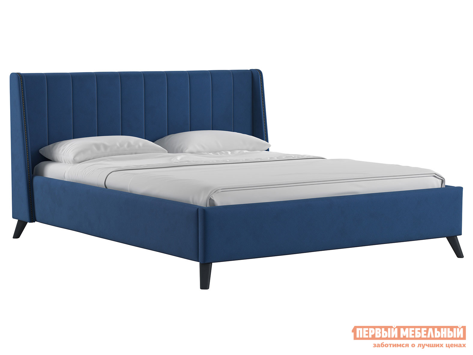 Двуспальная кровать  Кровать с подъемным механизмом Мелисса Темно-синий, велюр, 1600 Х 2000 мм