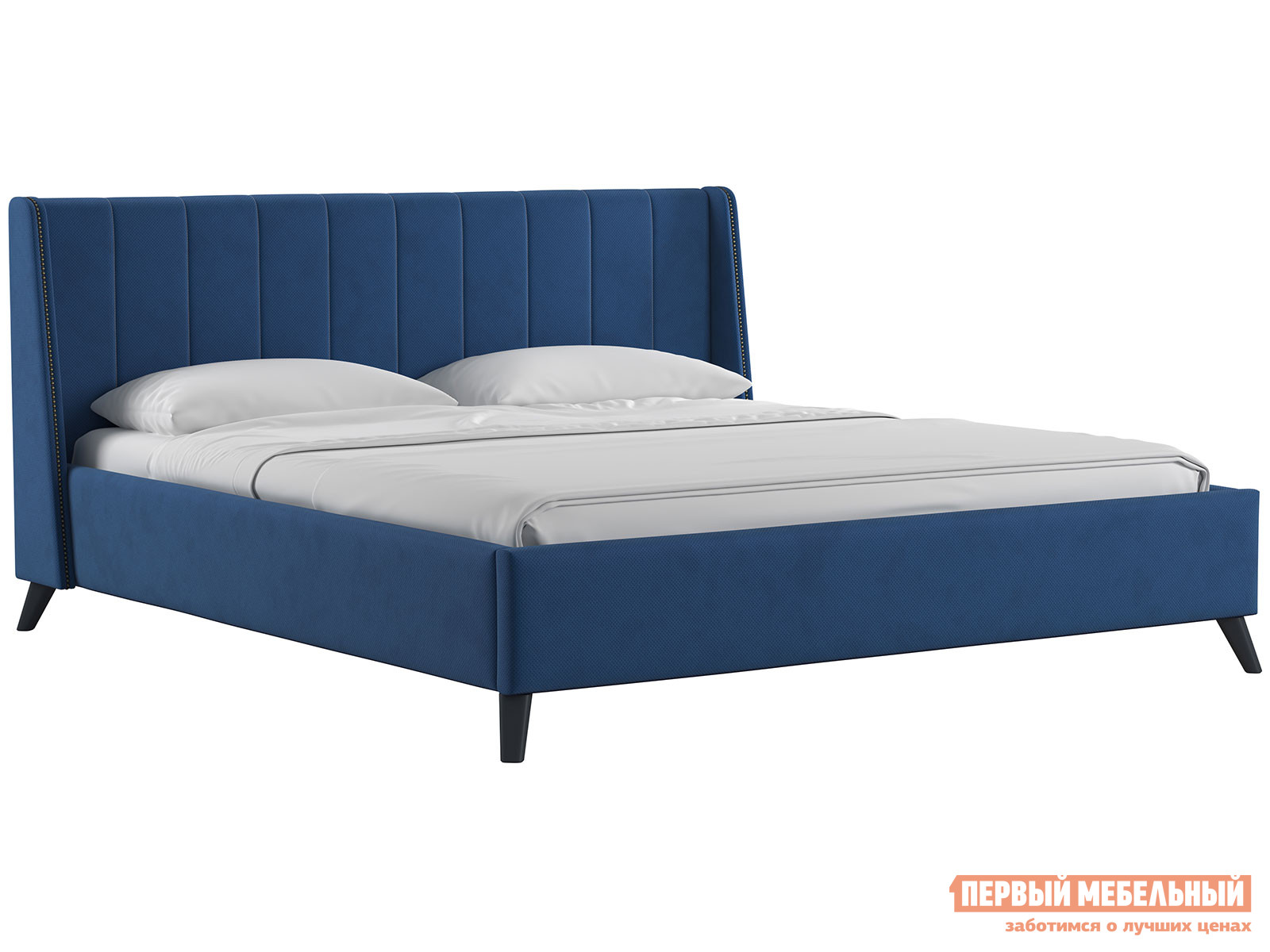 Двуспальная кровать  Кровать с подъемным механизмом Мелисса Темно-синий, велюр, 1800 Х 2000 мм