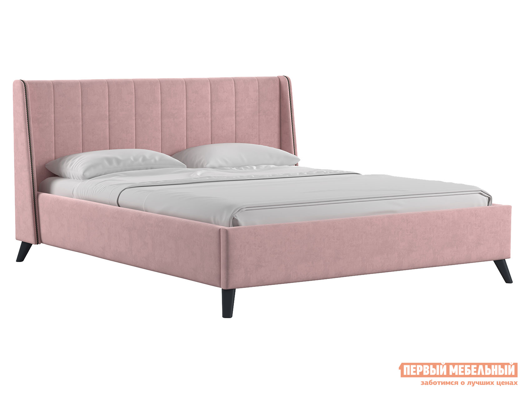 Двуспальная кровать  Кровать с подъемным механизмом Мелисса Пастельно-коралловый, велюр, 1600 Х 2000 мм