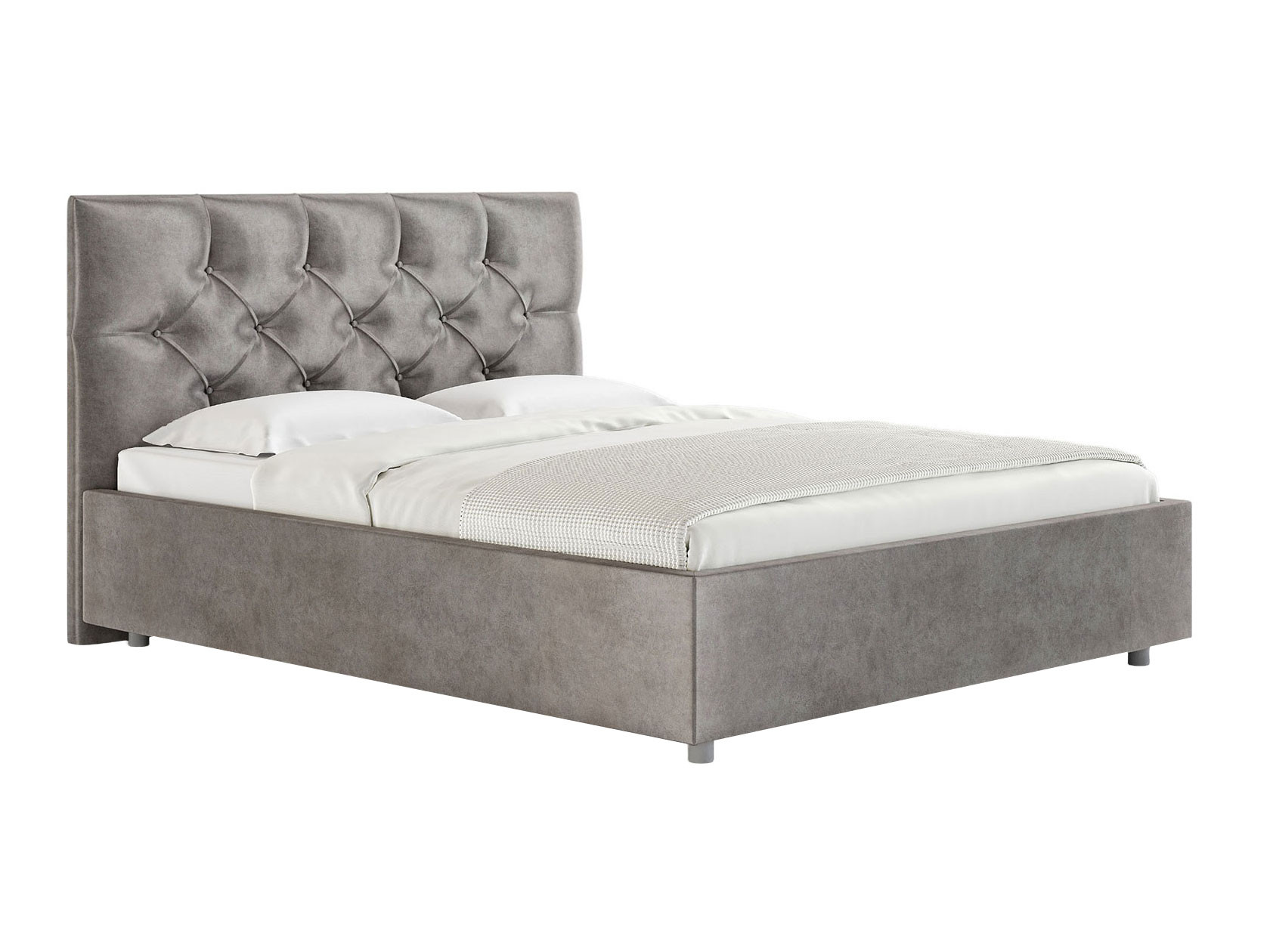 Двуспальная кровать  Бари Люкс 160х200 см, Энигма десерт, велюр, Без подъемного механизма