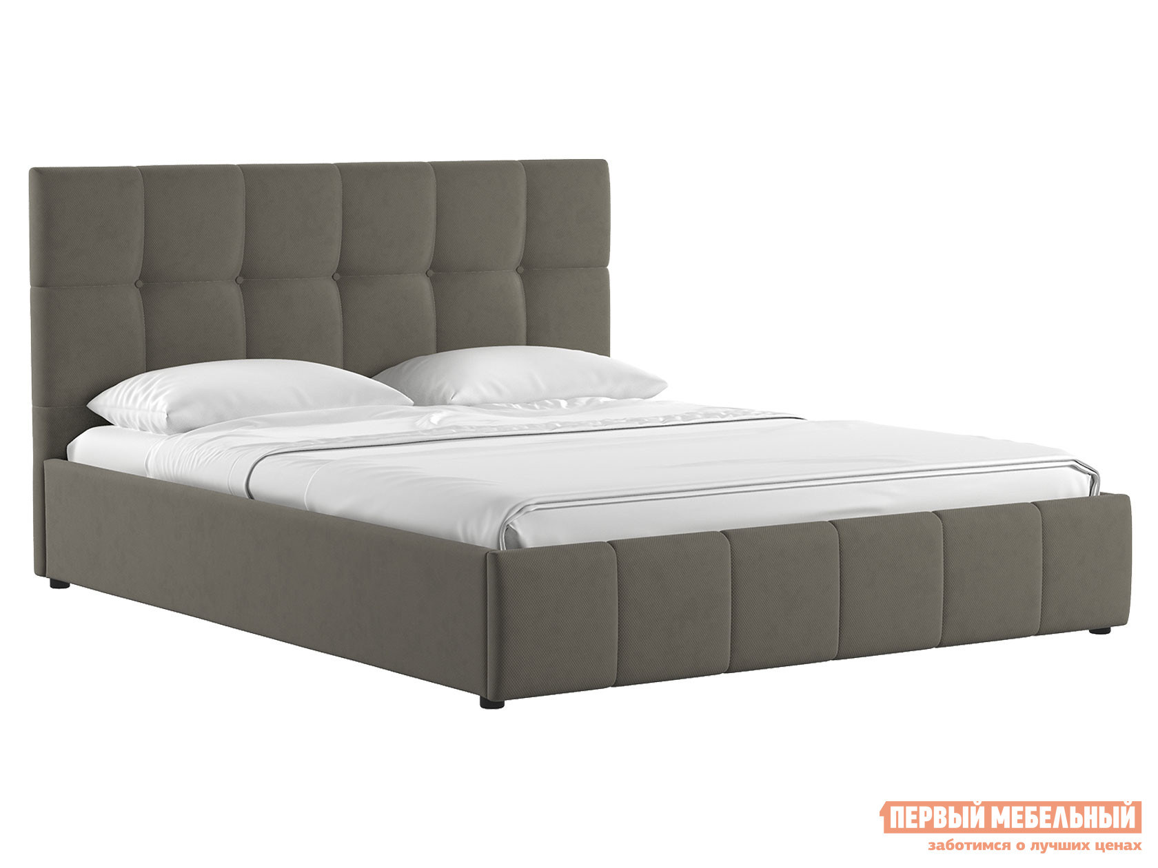 Двуспальная кровать  Кровать с подъемным механизмом Хлоя Перламутрово-коричневый, велюр, 1600 Х 2000 мм