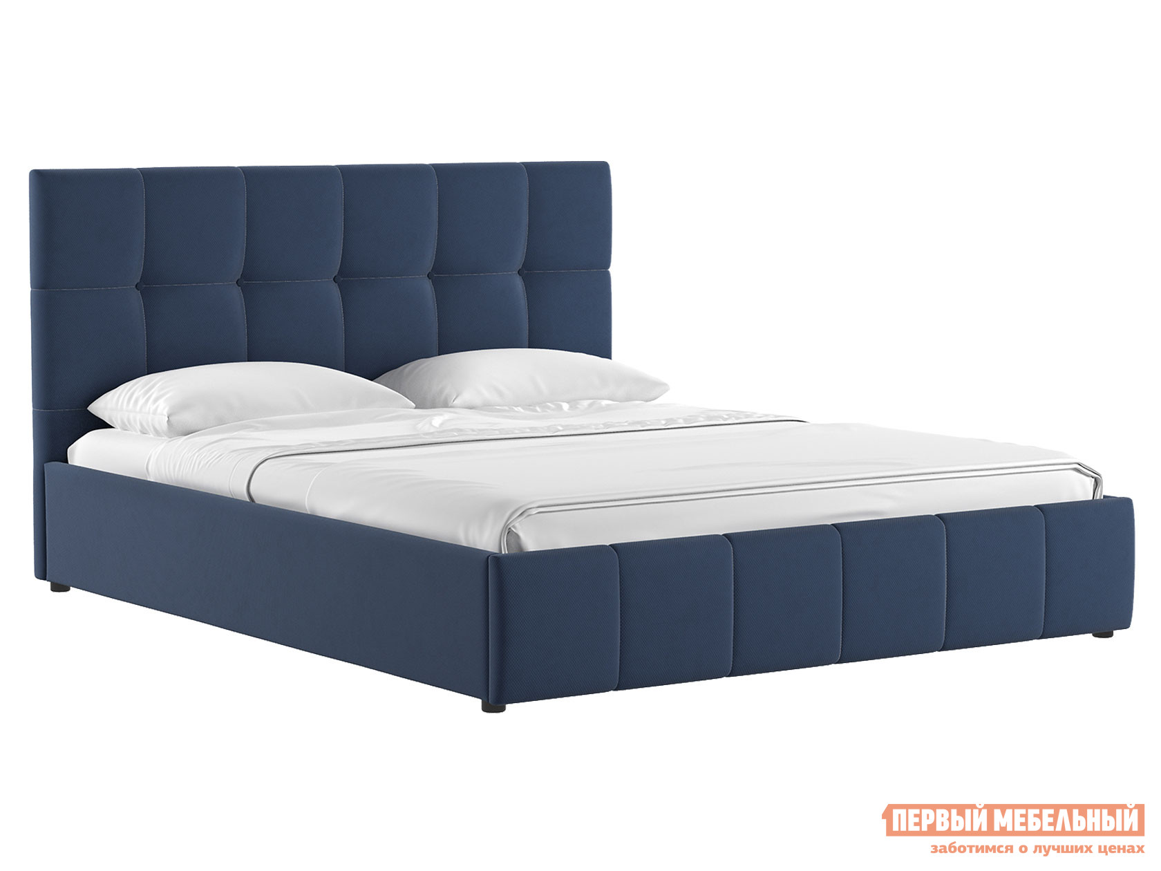 Двуспальная кровать  Кровать с подъемным механизмом Хлоя Серо-синий, велюр, 1600 Х 2000 мм
