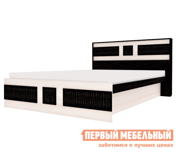 Фото Кровать Первый Мебельный Конго ДК ПМ Венге / Дуб, 160х200. Купить с доставкой