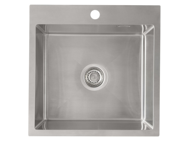 Врезная мойка Практика с выпуском брашированная