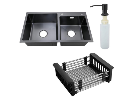 Врезная мойка с корзиной и дозатором