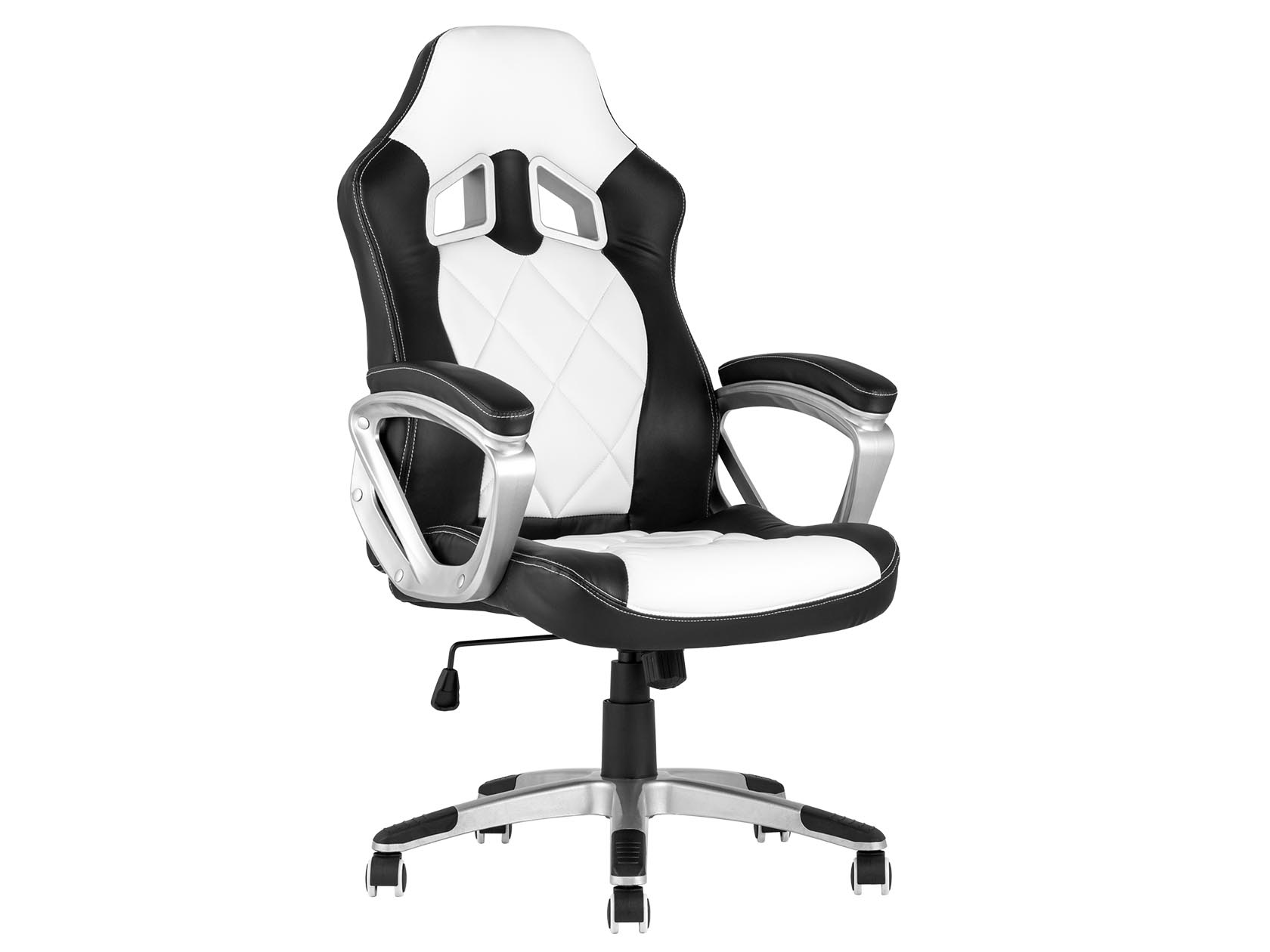 Кресло игровое topchairs virage черно белое