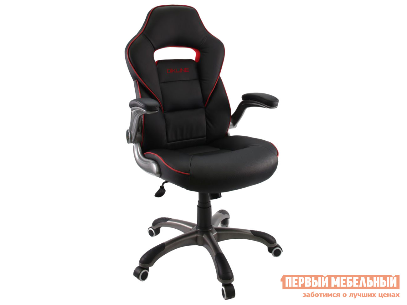 Игровое кресло  Игровое кресло Dikline KD36 Черный с красной вставкой, экокожа
