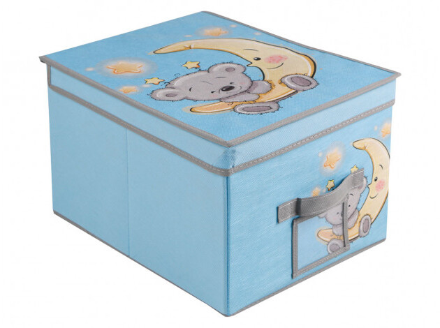 Короб с крышкой Короб для хранения "Мишка",  Д400 Ш300 В250, голубой