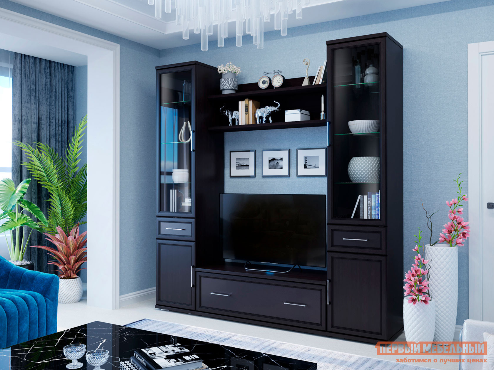 

Гостиная Композиция № 9 Палермо Венге / Экокожа дила шоколад, Коричневый, Композиция № 9 Палермо Венге / Экокожа дила шоколад