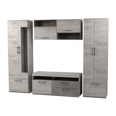 Гостиная  Комплект мебели для гостиной Денвер К1 Риббек серый / Камень темный