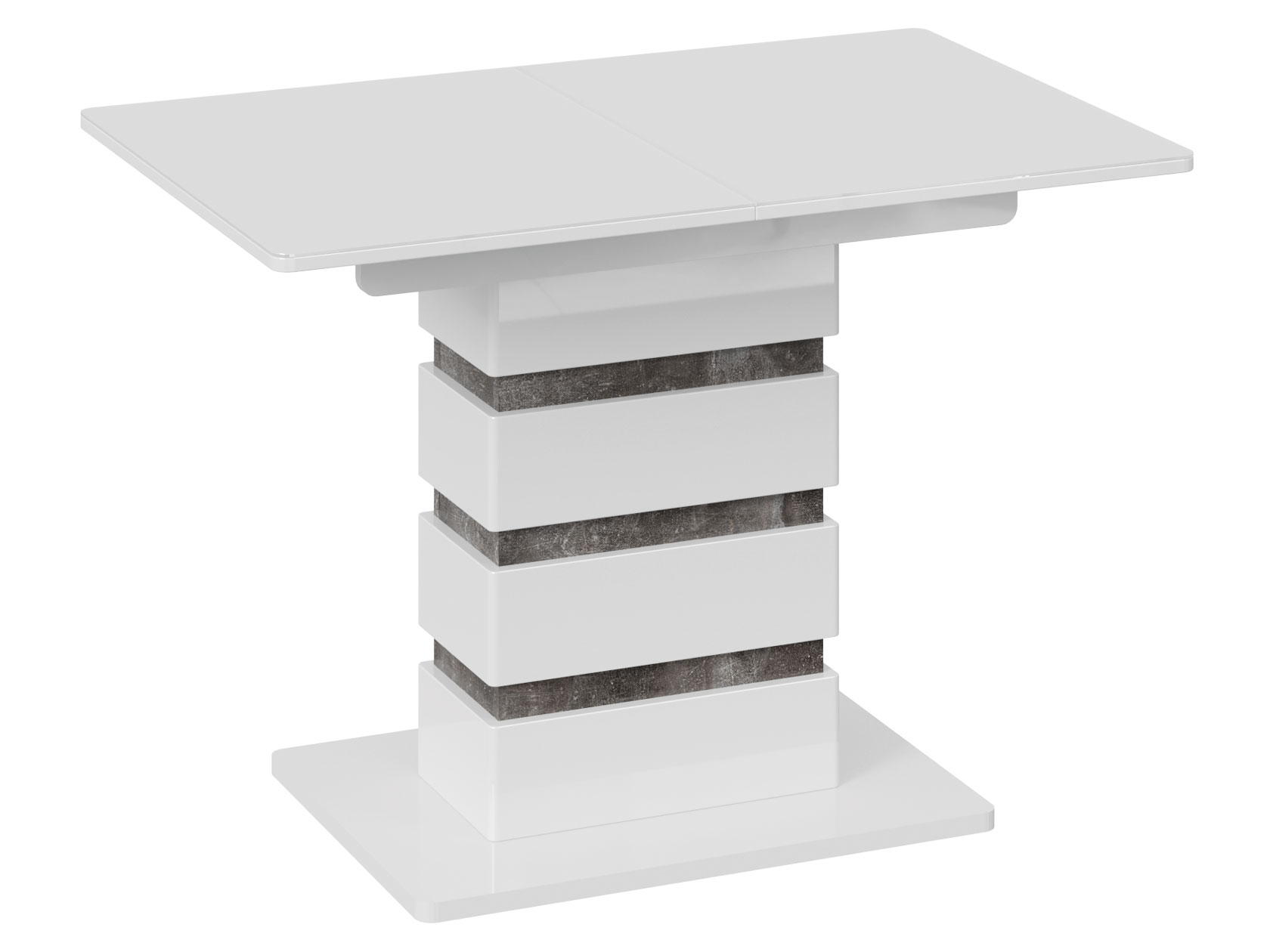 216006 Кухонный стол Мадейра Тип 1, белый глянец/ателье темный