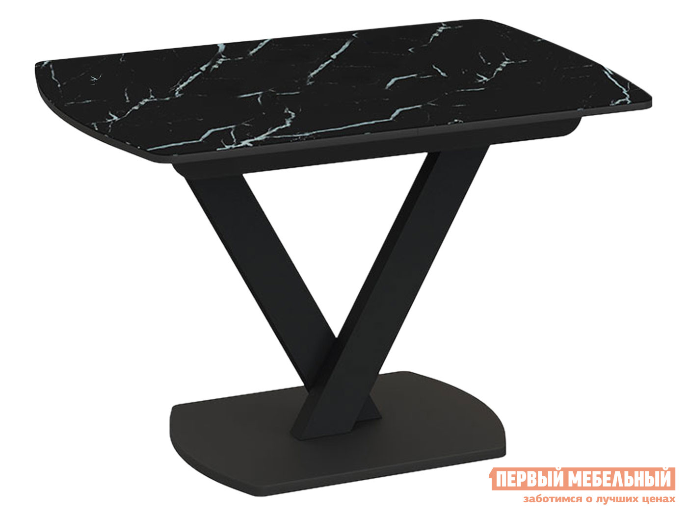 Кухонный стол  обеденный Салерно Тип 1 Черный, металл / стекло ТриЯ 145972