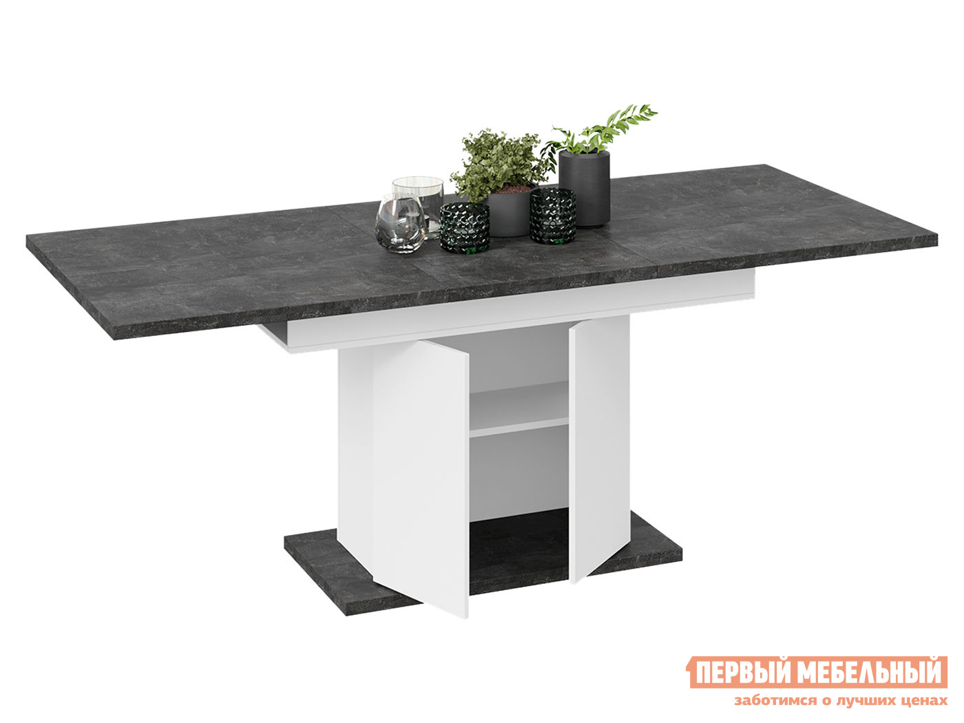 

Кухонный стол Детройт Тип 1 Белый / Ателье темный, Серый, Детройт Тип 1 Белый / Ателье темный