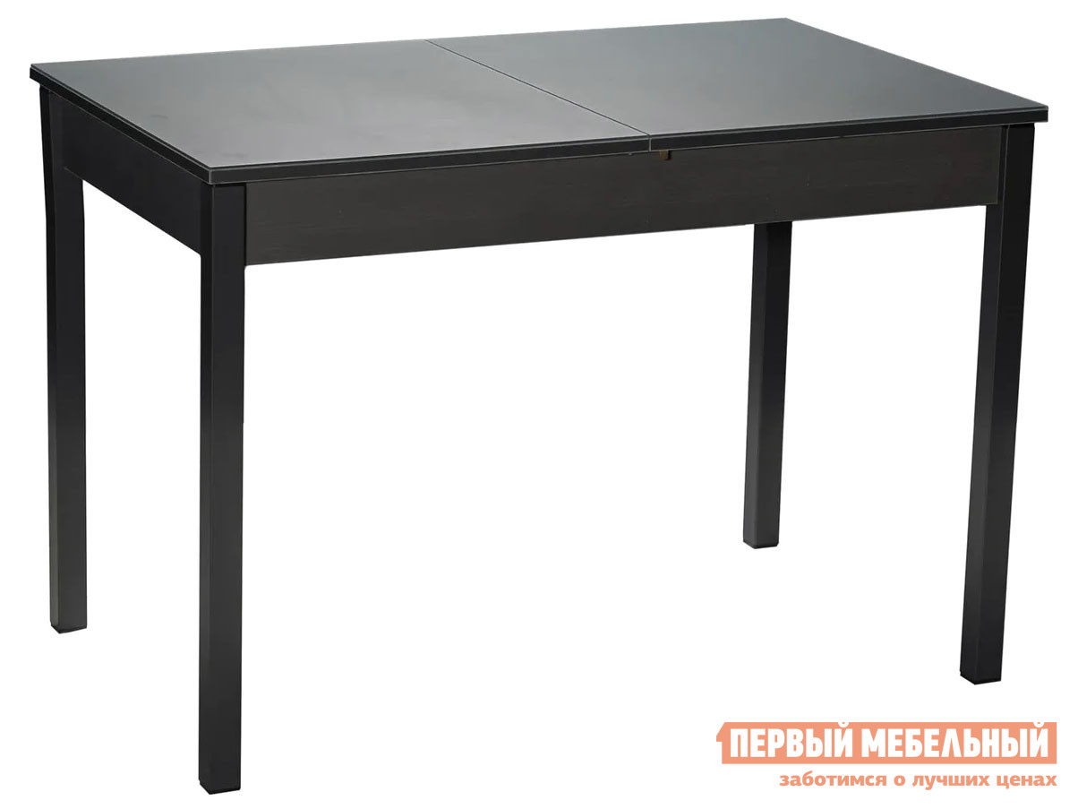 Кухонный стол  Бристоль ДП1-03-03 Темно-серый, стекло / Темно-серый, ЛДСП / Графит, металл