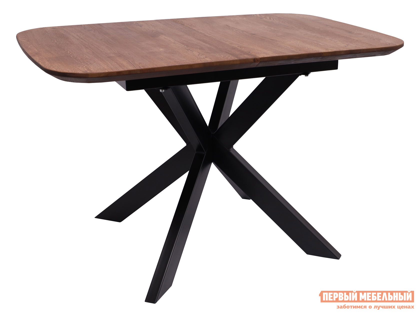 Кухонный стол  ВЕЙВ раздвижной 120(160)*80*75 Дуб мореный / Черный, металл