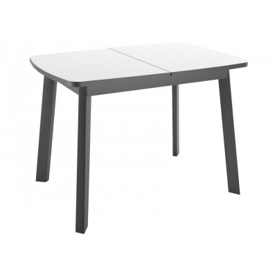 Кухонный стол  Dikline UNIS 12 Белый, стекло / Черный