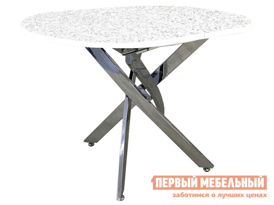 Кухонный стол  Андромеда Андромеда, белый глянец, пластик / Хром, металл, Большой