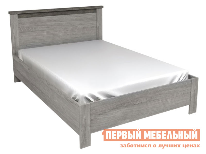 Односпальная кровать  Денвер Риббек серый / Камень темный, 120х200 см