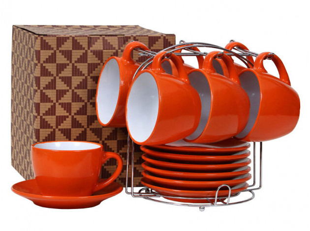 Чайный набор Набор чайный 6/12 250мл на металл стенде (6/1) BRSC011-OR Оранжевый