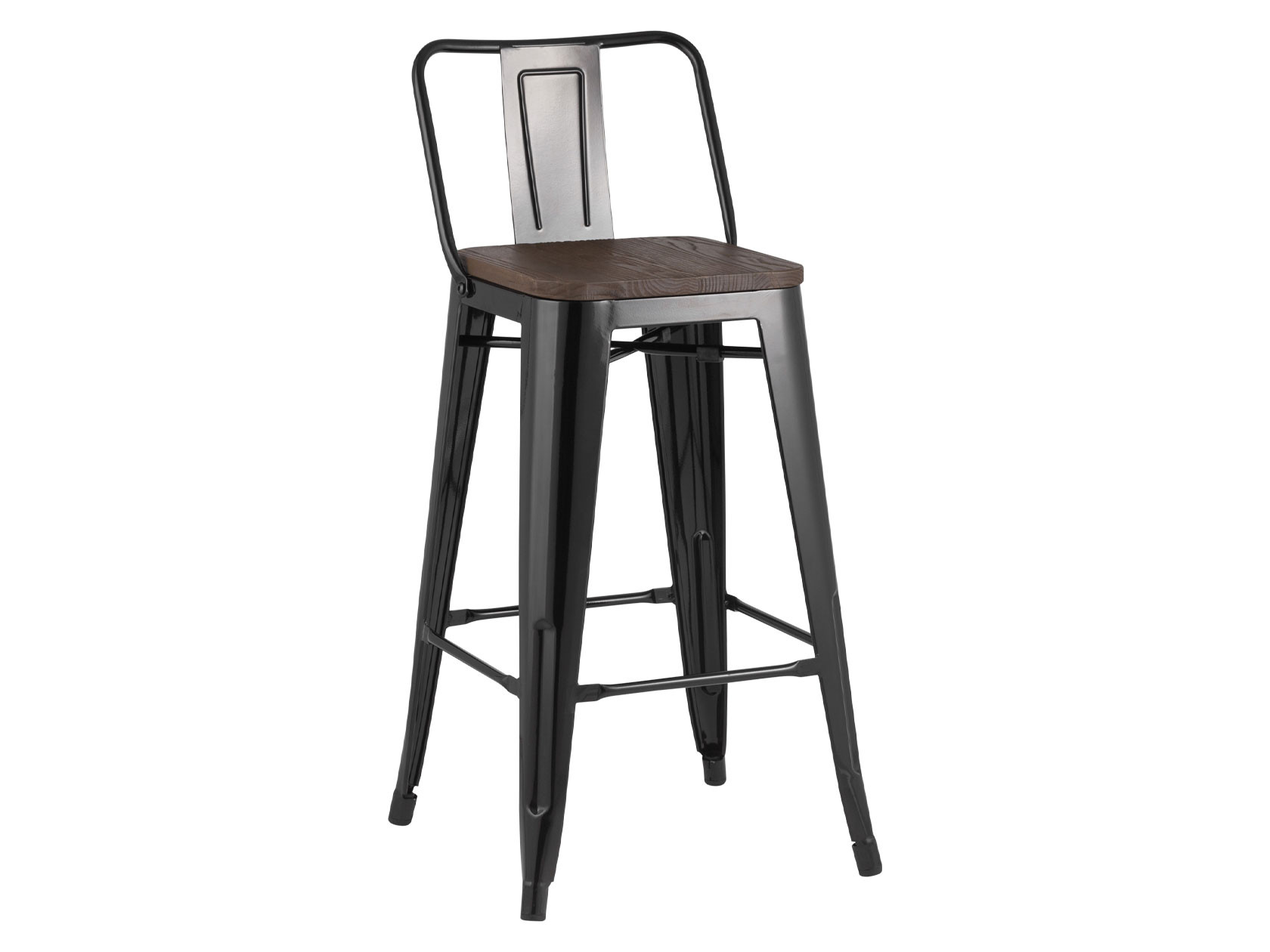 Барный стул  Толикс Темное дерево / Черный глянцевый, металл от Первый Мебельный