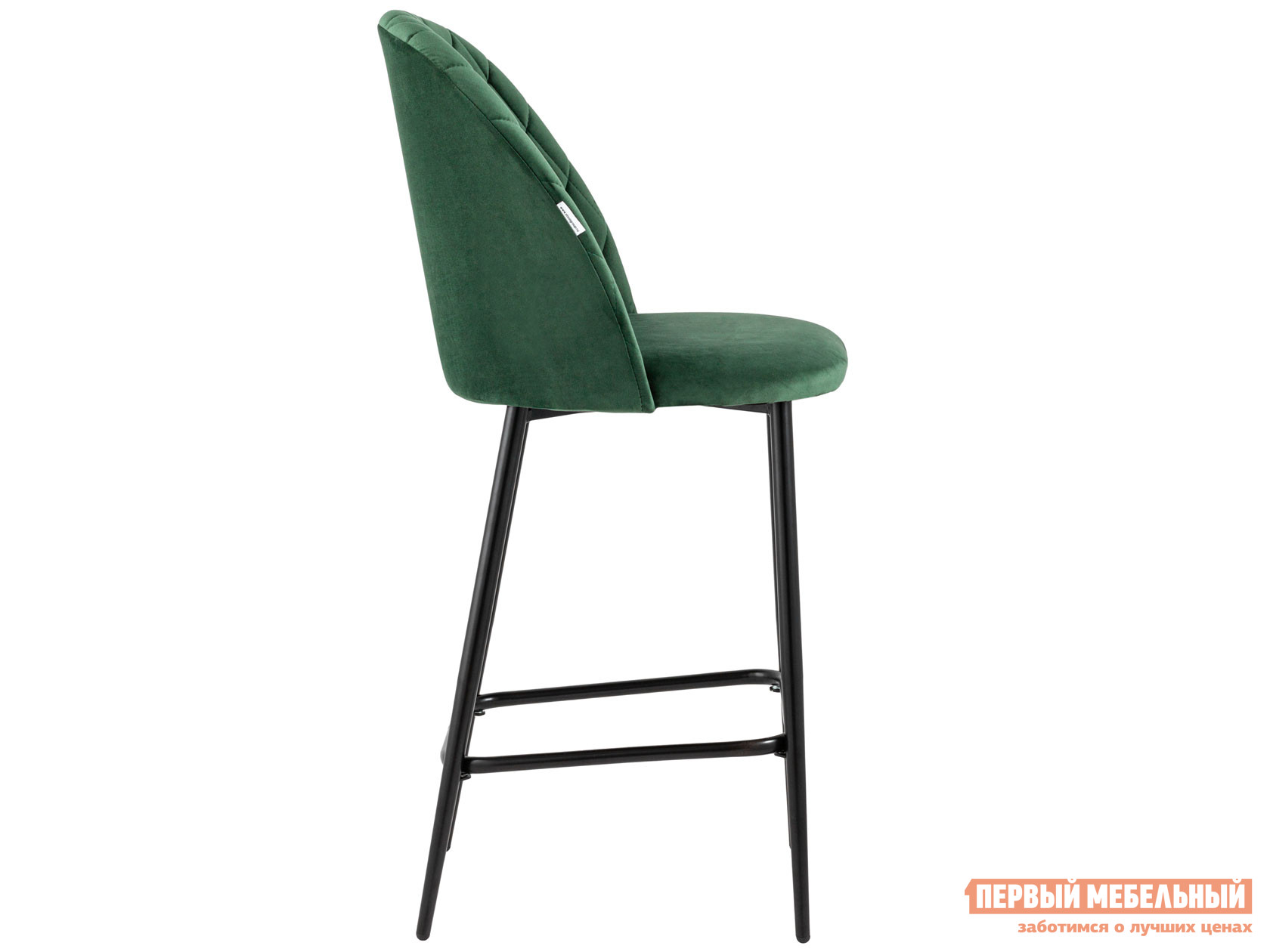 Барный стул  Марсель Зеленый, велюр / Черный, металл от Первый Мебельный