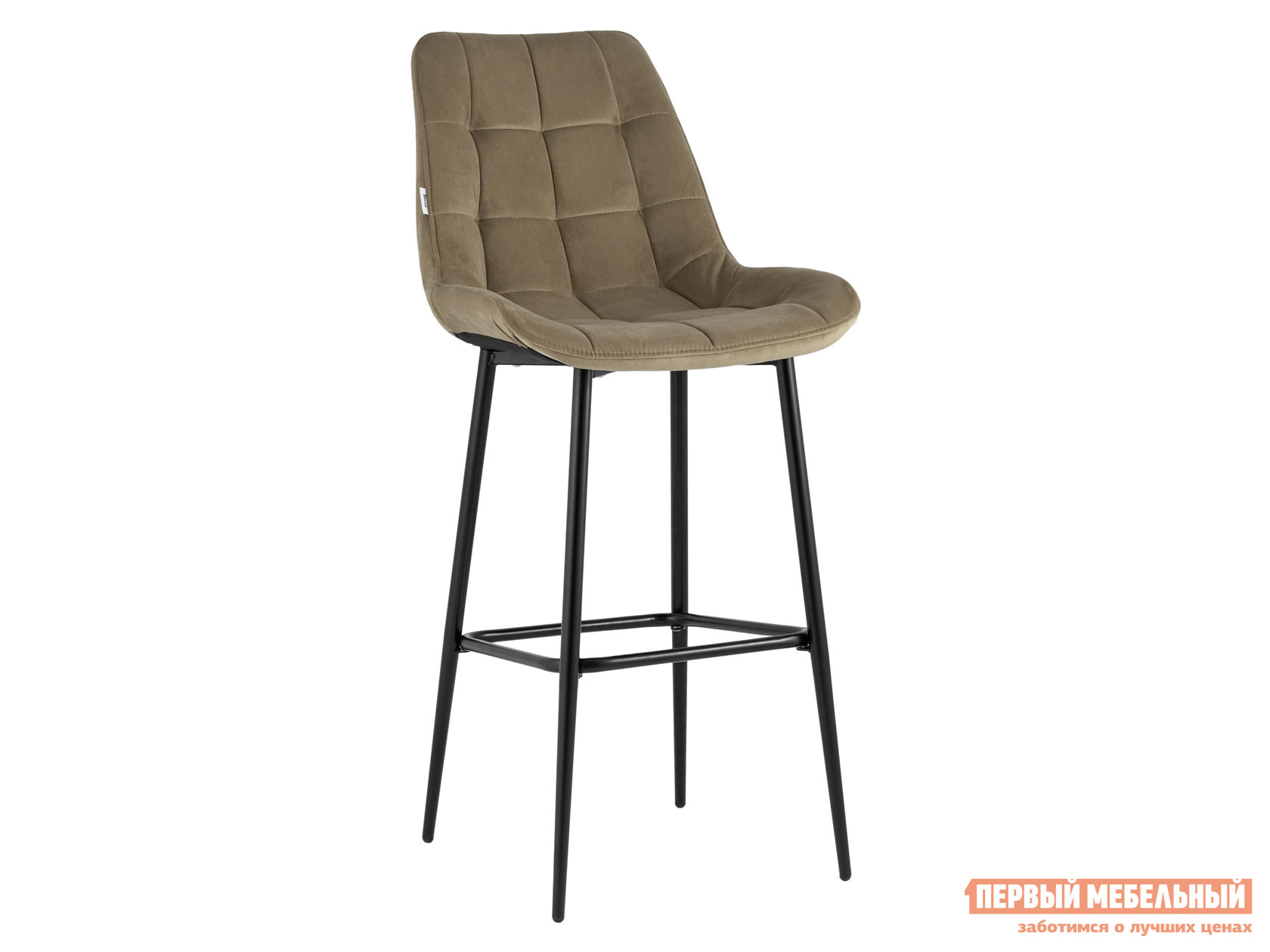 Барный стул  Флекс Капучино, велюр / Черный, металл от Первый Мебельный