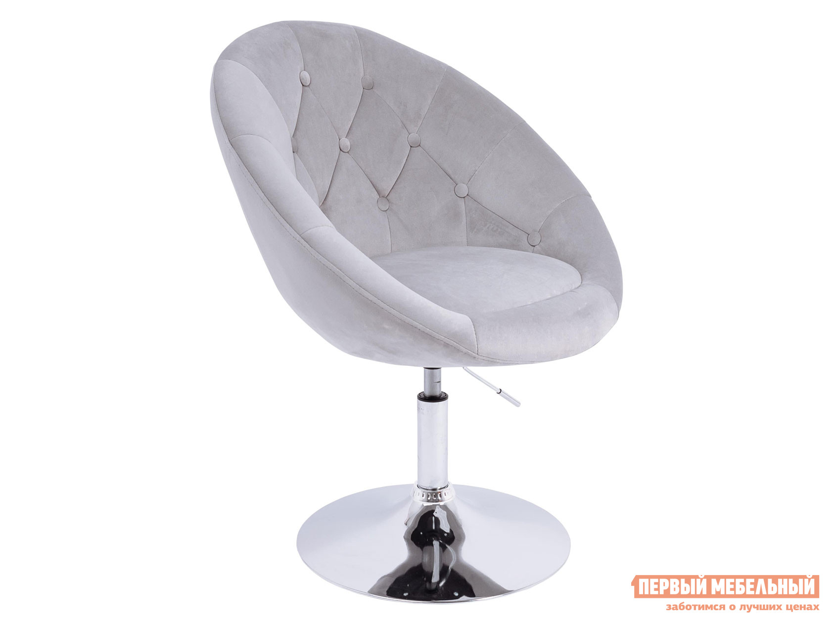 Барный стул  Париж Светло-серый, велюр / Хром