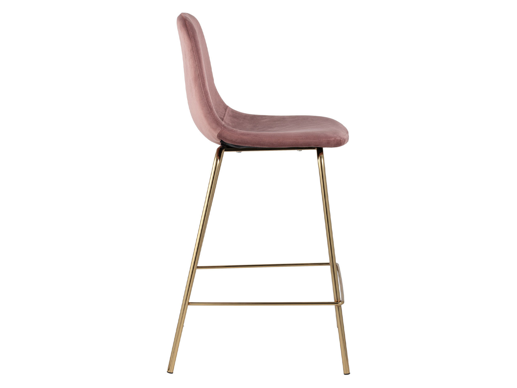 Барный стул  Валенсия Пыльно-розовый,велюр / Золотой, металл от Первый Мебельный