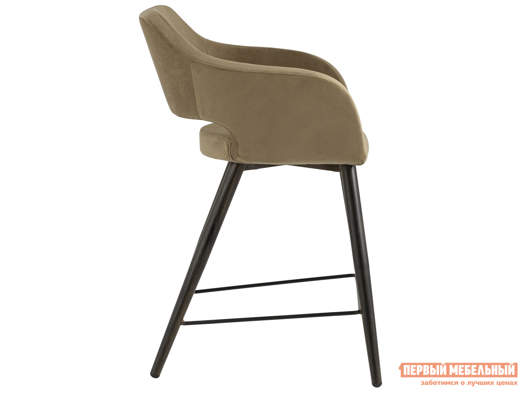 Барный стул  Саймон Капучино, велюр / Коричневый, металл от Первый Мебельный