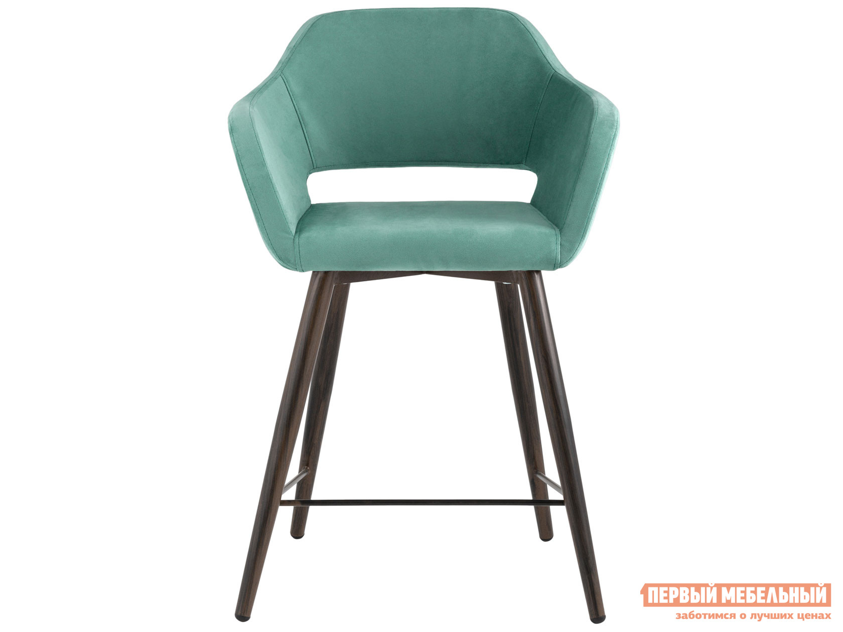 Барный стул  Саймон Морской, велюр / Коричневый, металл от Первый Мебельный