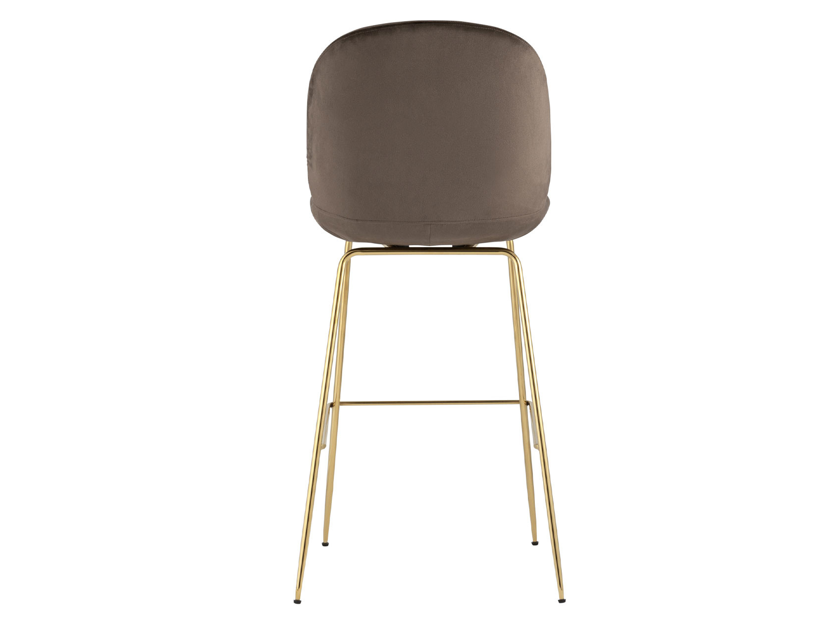 Барный стул  Турин Бар со спинкой Коричневый, велюр / Золотой, металл от Первый Мебельный