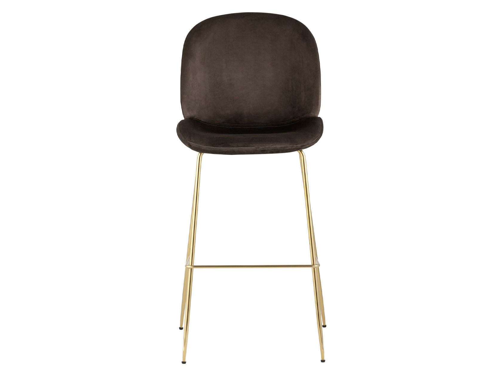 Барный стул  Турин Бар со спинкой Коричневый, велюр / Золотой, металл от Первый Мебельный