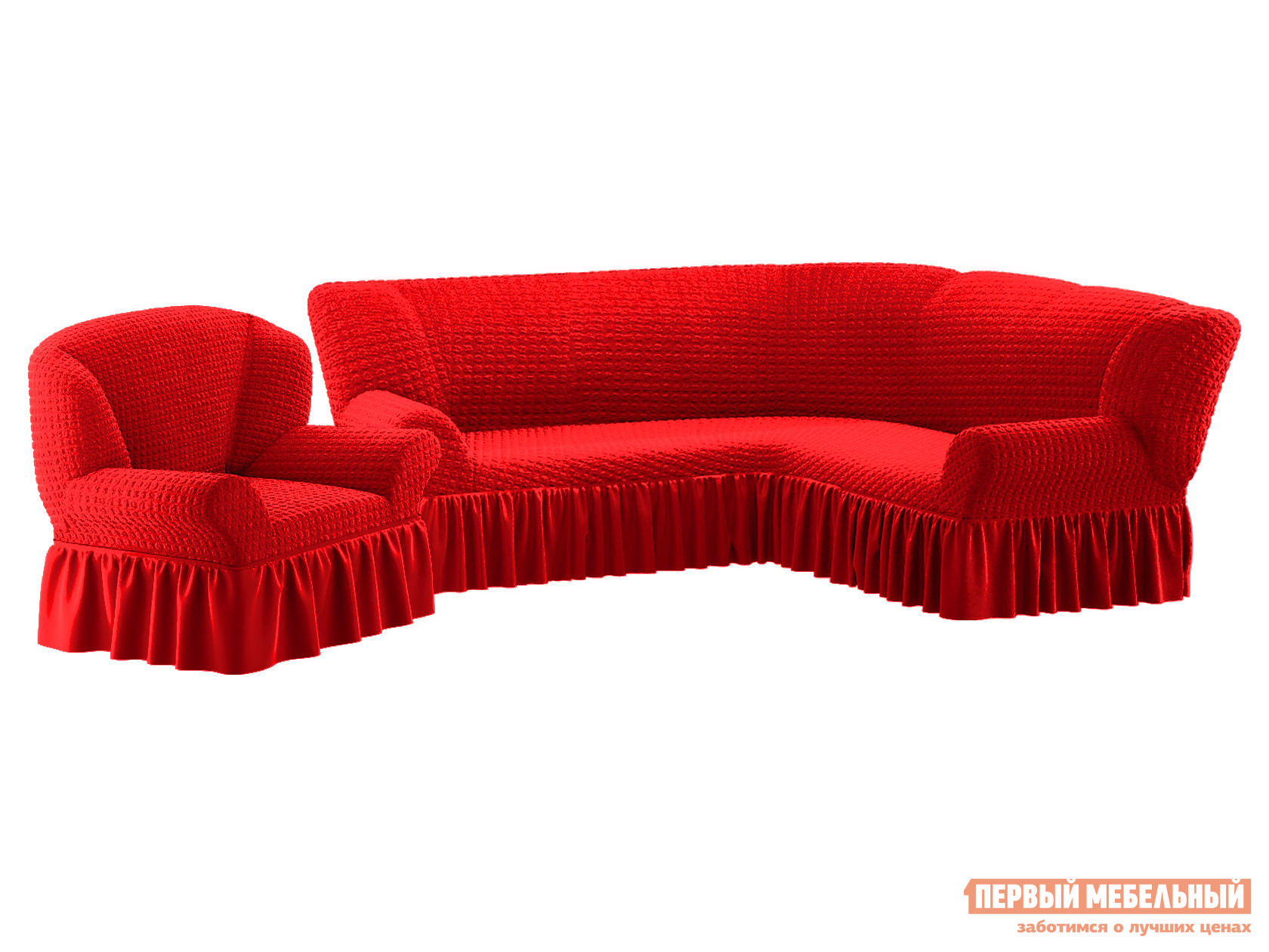 komplekt chehlov pervyj mebelnyj chehol na uglovoj divan i odno kreslo zhatka