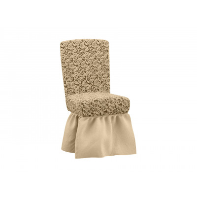 Чехол для мебели  Чехол на комплект из четырех стульев жаккард с юбкой Капучино, жаккард
