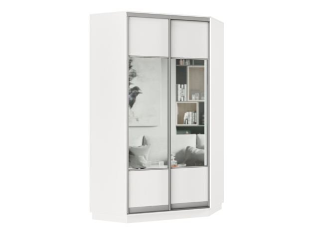 Угловой шкаф-купе с зеркалами Маршал Лайт