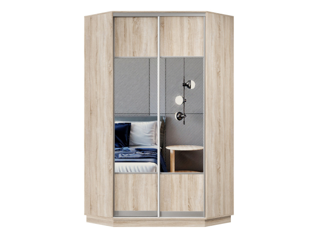 Угловой шкаф-купе с зеркалами Маршал Лайт