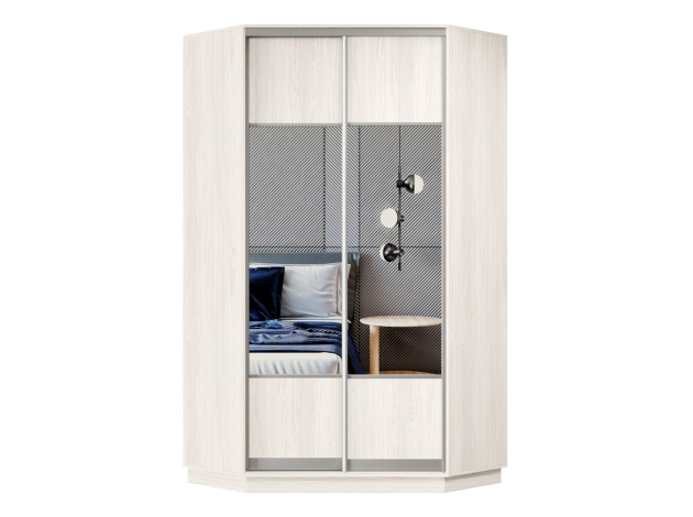 Угловой шкаф-купе с зеркалами Маршал Лайт