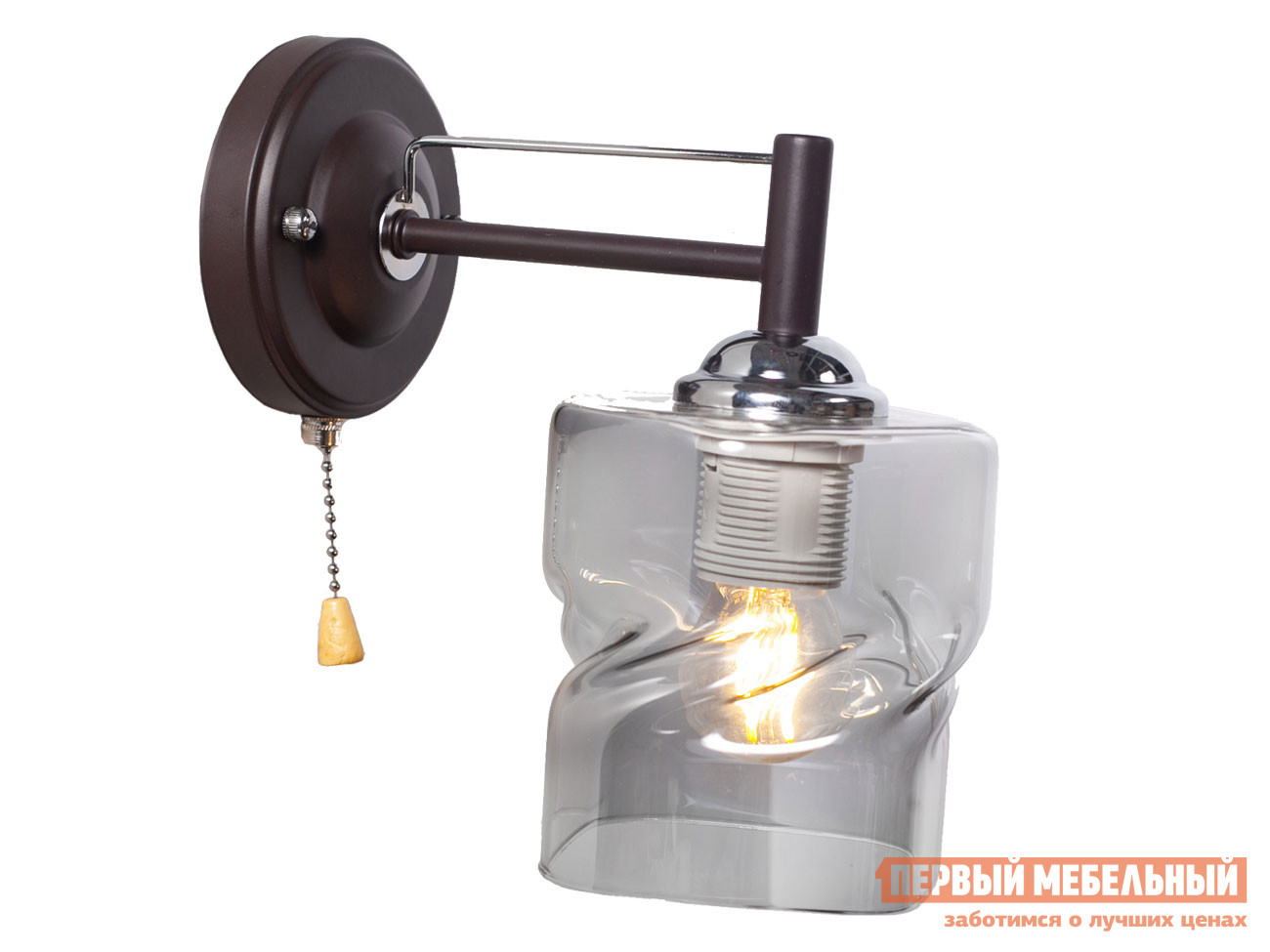 Бра MD.4237-1-W BR+CH 1*60Вт E27 Коричневый / Прозрачный, MD.4237-1-W BR+CH 1*60Вт E27 Коричневый / Прозрачный