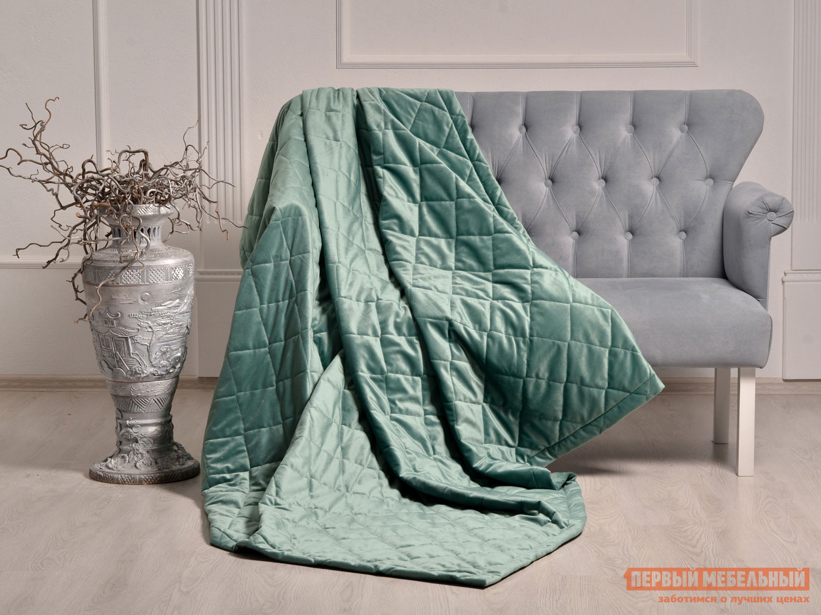 Покрывало  Мирей Зеленый, велюр, 2000 X 2200 мм