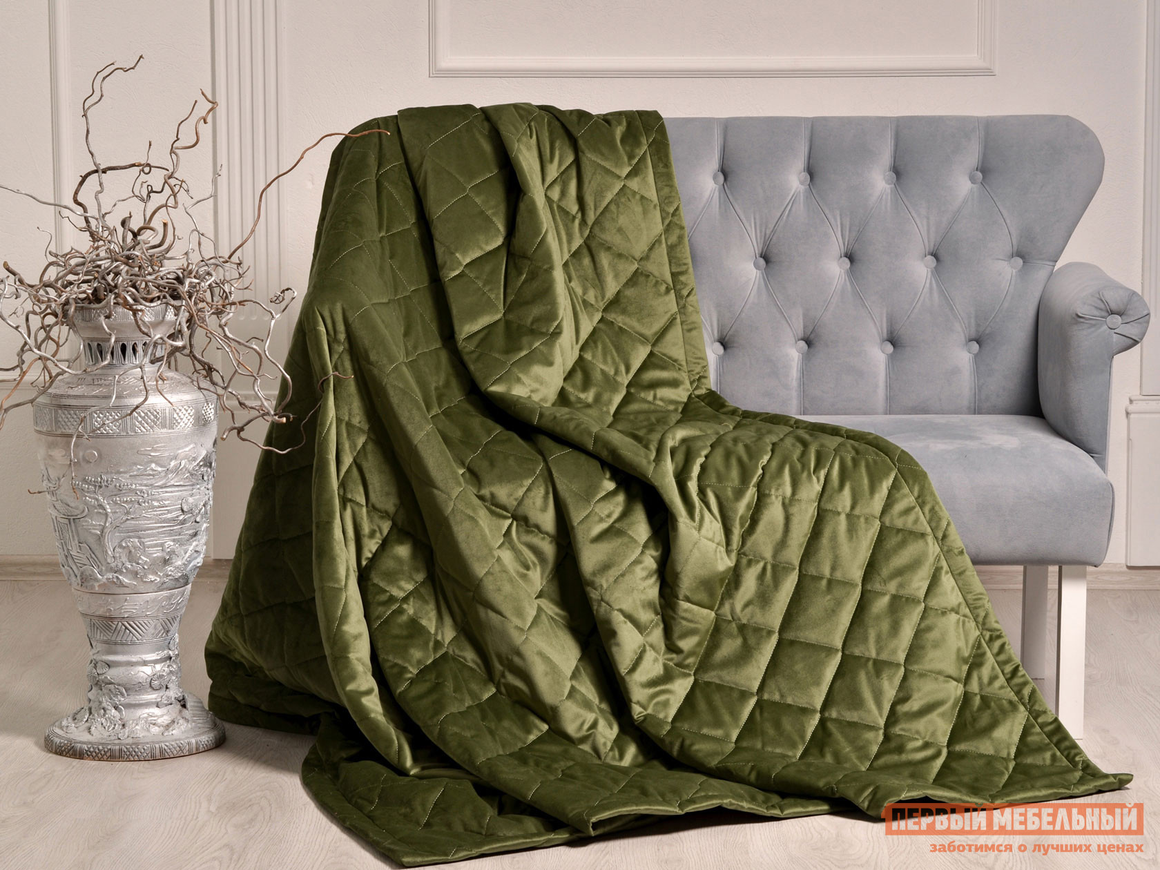 Покрывало  Росалия Салатовый, велюр, 2200 х 2400 мм