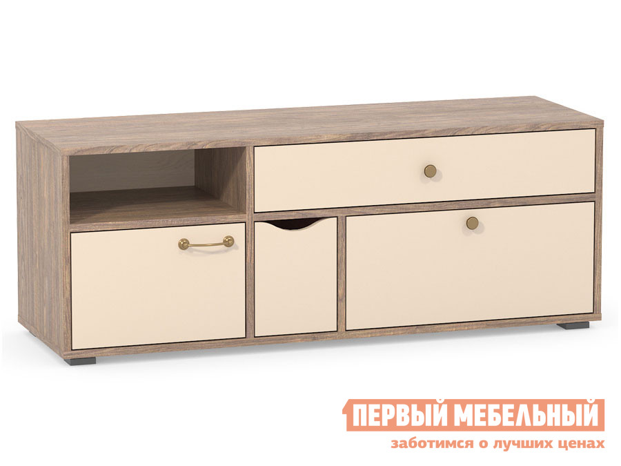 

ТВ-тумба ТВ тумба малая Вайс Морское дерево / Песочный, Темное-cветлое дерево, ТВ тумба малая Вайс Морское дерево / Песочный