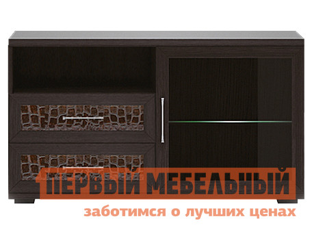 ТВ-тумба Первый Мебельный Тумба для аппаратуры высок. 1200 со стеклом Парма Люкс