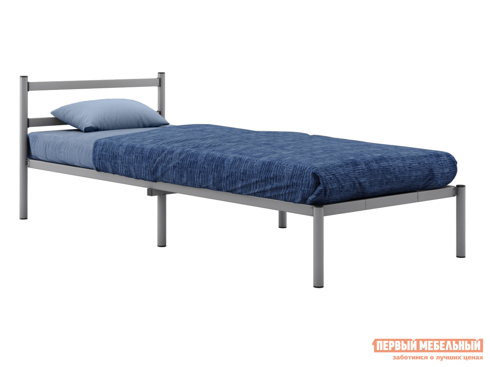 Односпальная кровать  Грета Серый, металл, 90х200 см, Без матрасодержателя