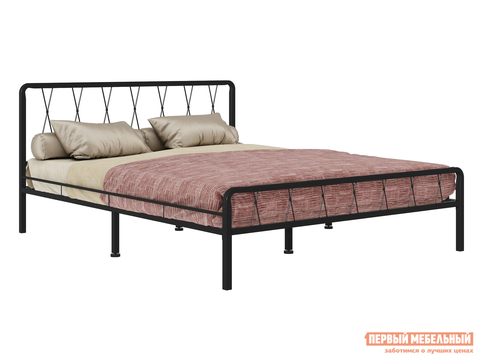 Односпальная кровать  Камилла Черный металл, 120х200 см