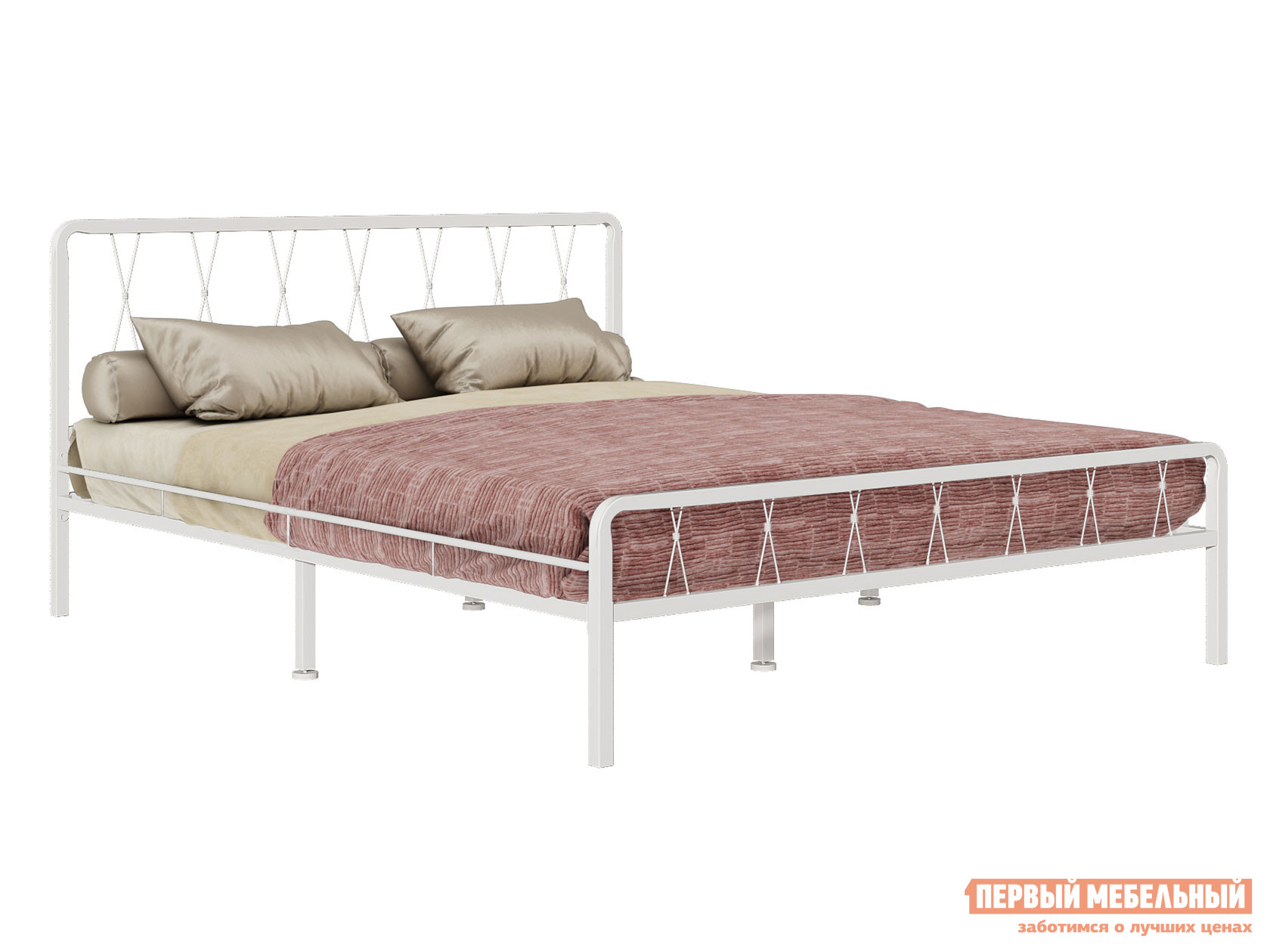 Односпальная кровать  Камилла Белый, металл, 120х200 см