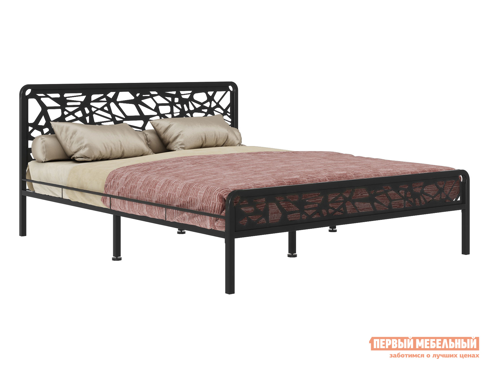 Односпальная кровать  Орион Черный металл, 120х200 см
