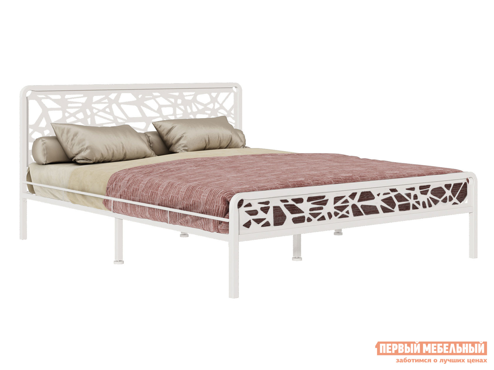 Односпальная кровать  Орион Белый, металл, 90х200 см