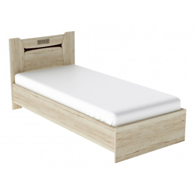 Односпальная кровать  Кровать 90*200 Мале Дуб галифакс белый, Без основания