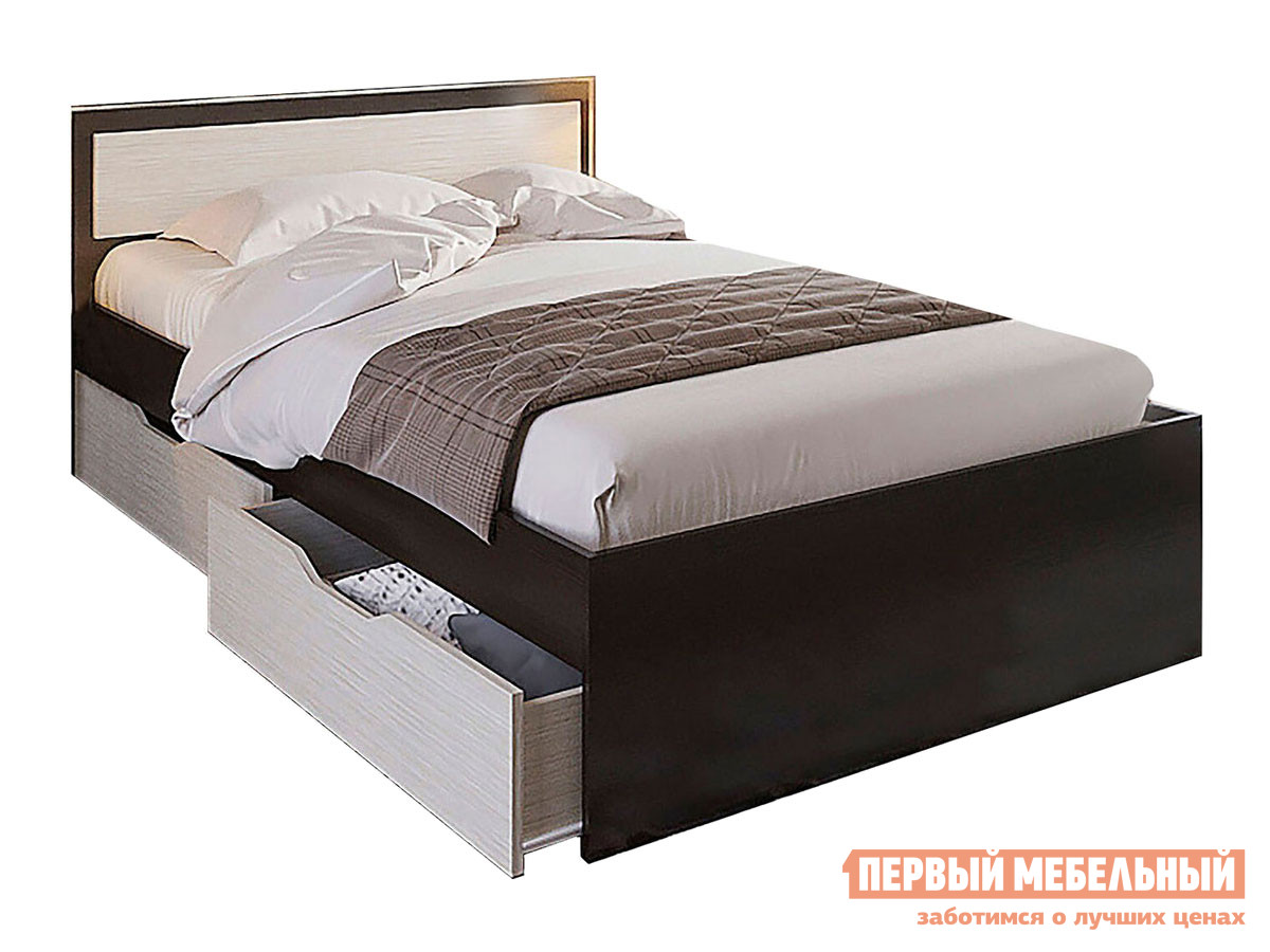 Односпальная кровать  Кровать Гармония Венге / Дуб Белфорт, 120х200 см