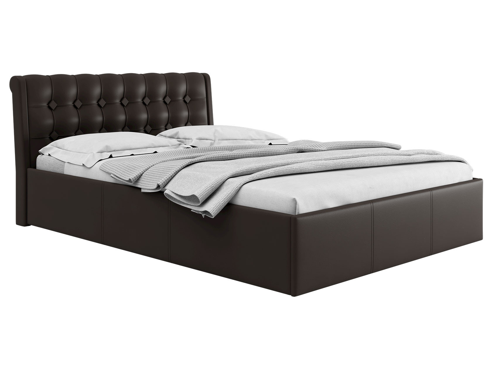 Односпальная кровать  Кровать с подъемным механизмом Эдем Коричневый, экокожа